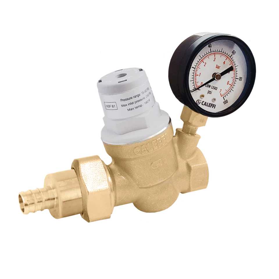 Caleffi 533851HA PresCal 3/4" Pressure Reducing Valve with Gauge, PEX Expansion - Image 1 of 1