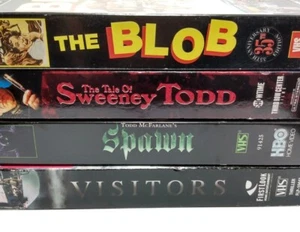 Horror Movie VHS Lot - Spawn Visitors The Tale Of Sweeney Todd The Blob - Bild 1 von 6