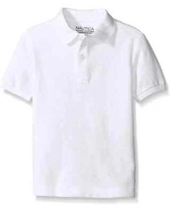 Nautica Boys' Little School Uniform Pique Polo Short Sleeve, Size SM 4 MSRP $24 - Picture 1 of 1