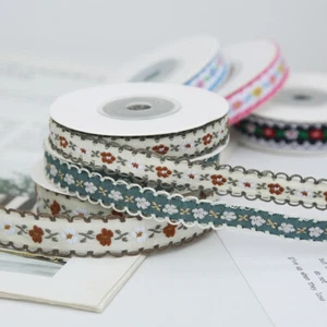Country Style Flower Leaf Fruit Embroidery Ribbon - 1/1.2/1.5/2.5cm Widths - Picture 1 of 53