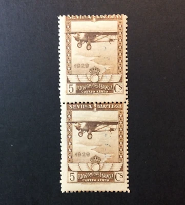 BroadviewStamps Spain #C6 MNH F pair. - Image 1 of 2