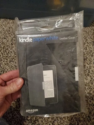 Kindle Paperwhite Leather Cover 11th Generation 53-026782 - Black - Image 1 of 3