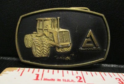 Logotipo de marca Allis Chalmers triángulo y hebilla de cinturón de tractor 4x4 440 7580 8550 Foto 1 de 2