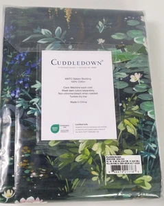Cuddledown Willow Pond Sateen Duvet Cover Queen NEW Water Lilies - Picture 1 of 7