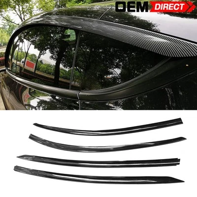 Fits 20-25 Tesla Model Y ABS Window Visors Rain Guard - Gloss Carbon Fiber Print - Imagem 1 de 4
