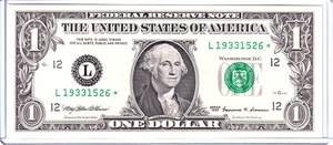 1999 $1 Federal Reserve Note San Francisco *STAR* Rare 2nd Printing #L19331526* - Picture 1 of 2