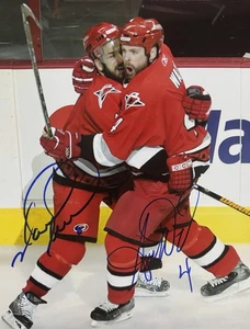 Mark RECCHI & Aaron WARD Signed 8x10 Photo! Carolina HURRICANES CHAMPS! W/COA - Picture 1 of 5