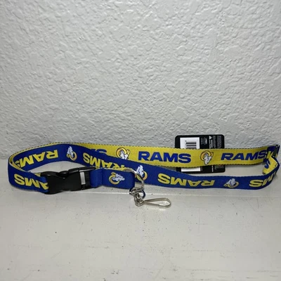 Los Angeles Rams Lanyard Key Ring Keychain ID Holder - Gold And Blue Licensed - Image 1 of 4