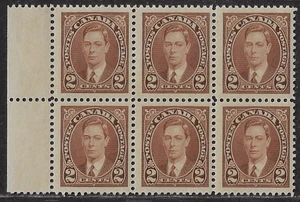 Canada Stamps — Block of 6 — 1937, George VI #232 MNH Ref. 1035 - Picture 1 of 2