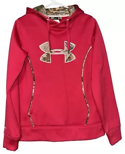 Under armour Women’s Hoodie Sweatshirt Real Tree Pink Storm Caliber Camo Sz S - Picture 1 of 8