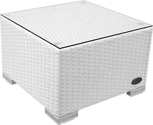 Beistelltisch Rattan Couchtisch Teetisch Polyrattan Tisch Gartentisch Weiss - Bild 1 von 7