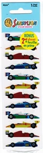¡Pegatinas de álbum de recortes vintage de coche de carreras! Pack 2 Hojas Nuevo Sandylion Mylar - Imagen 1 de 1