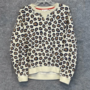 BODEN Sweatshirt Women's Small Multicolor Arabella Leopard Pullover Crew Neck - Picture 1 of 15