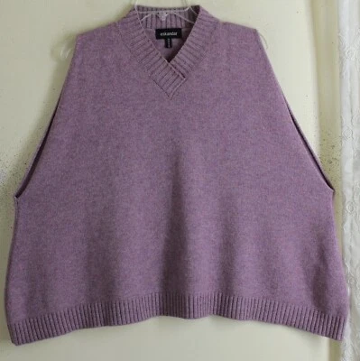 Suéter Chaleco Eskandar O/S Peluche LILA PÚRPURA ROSA MELANGE Línea A 100% Cachemira Foto 1 de 4