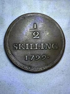 Schweden ½ Skilling Riksgälds 1799 - Gustav IV Adolf Tolle Erhaltung / rare - Bild 1 von 2