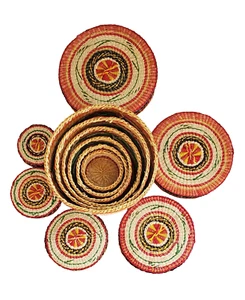 Vintage Collectible Woven Seagrass Nesting Decor Baskets w/Lids Stackable 6 - Picture 1 of 8