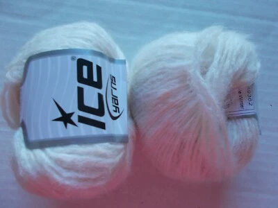 Hilos de hielo Invierno mezcla de lana hilo, crema, lote de 2 (154 yardas ea) Foto 1 de 2