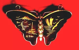 VINTAGE 50er JAHRE SHAKUDO SCHMETTERLING BROSCHE VON AMITA -- JAPAN STERLING - 24K - Bild 1 von 5
