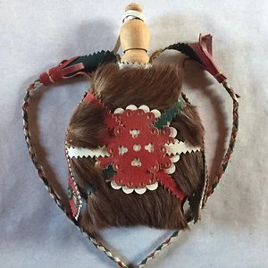 Hungarian Flask Sheperds Horse Hair Cover Bottle Vintage Decorative Kulacs HU - Picture 1 of 9