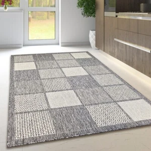 Rutschfester Flachgewebe Teppich - Karomuster Weicher Teppich für Wohnzimmer & Küche - Bild 1 von 10