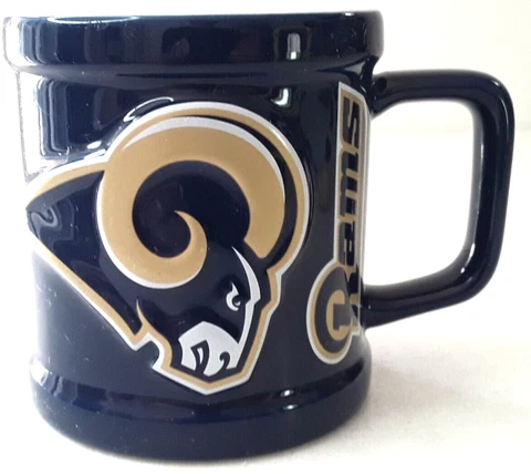 ****************** NEW St Louis Rams Sculpted Coffee Mug 11oz LA Los Angeles Cup Cover