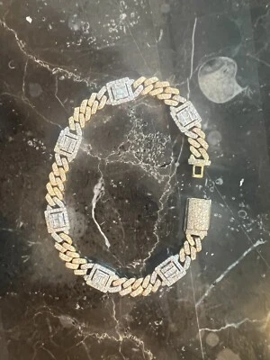 Pulsera de diamantes de 5 quilates. Oro amarillo y blanco 14k sólido nuevo Foto 1 de 4