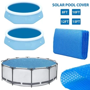 Solar Pool Cover for 8, 10, 12 & 15ft Fast Set Inflatable Paddling Swimming Pool - Picture 1 of 40