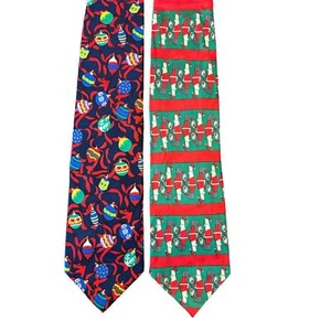 Men's Christmas Holiday Novelty Classic Neck Ties Dilbert Colorful Ornaments - Picture 1 of 3