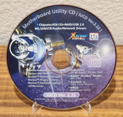 Motherboard Utility CD IUCD Ver. 2.22 Windows 2000 Version Bios Drivers Disc - Image 1 of 3