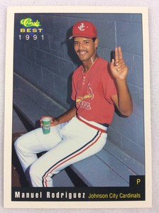 1991 Johnson City Cardinals-Classic BEST Minor Lg Baseball Card-Manuel Rodriguez