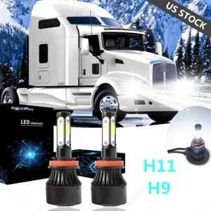 4Side H11 LED Headlight Upgrade For Kenworth T370 T660 T600 T270 T800 T470 (LOW) - Picture 1 of 12