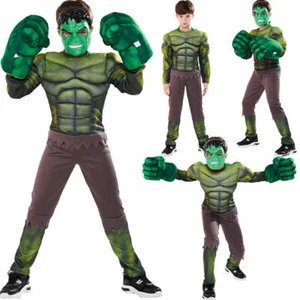 Book Week Kids Gift Marvel Hulk Fancy Dress Muscle & Mask Costume Cosplay Party - Picture 1 of 5