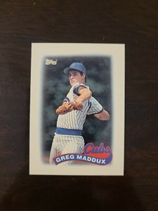 1989 Topps League Leaders Mini Greg Maddux #4 Chicago Cubs