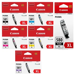 Tinta Canon PGI580PGBKXL, CLI581XLBK CLI581XLC CLI581XLM CLI581XLY CLI581XLPB, Lote - Imagen 1 de 13