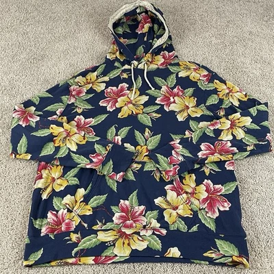 Polo Ralph Lauren com capuz masculino grande floral hibisco havaiano skatista resort T88 - Imagem 1 de 4