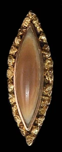 Antique Gold Nugget and Agate 10k Yellow Gold Brooch Pin 1.7 Grams - Picture 1 of 3