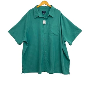 Harbor Bay Men’s Shirt Size 4XL Green Button Up Short Sleeve Relaxed - Picture 1 of 10