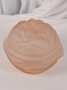 Art Deco Czech Rosaline Pink Pressed Glass Rose Bonbonniere Box S. Reich c1930s - Picture 1 of 24
