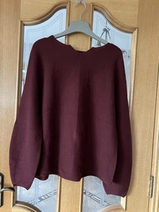 Kaschmirmischung Pullover V-Ausschnitt weinrot Brustweite 112 cm Länge 65 cm passt L - Bild 1 von 16