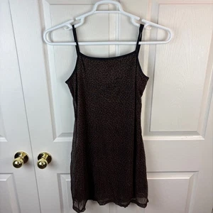 Abito donna vintage express slip leopardato ghepardo Y2K taglia 1/2 marrone nero - Foto 1 di 4