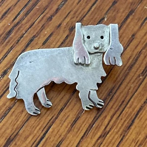 Broche prendedor de colección Ann Harvey plata 925 cachorro perro, animal mascota rey Carlos - Imagen 1 de 4