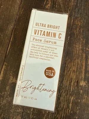 Suero iluminador facial Main St. Apothecary ultra brillante con vitamina C, 1 FL oz. Nuevo Foto 1 de 4