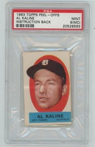 Al Kaline 1963 Topps Peel-Offs Instruction Back PSA 9 (MC) Detroit Tigers - Picture 1 of 2