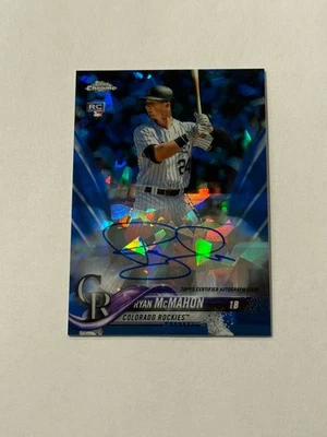 2018 TOPPS CHROME SAPPHIRE REFRACTOR AUTOGRAPH ROOKIE RYAN McMAHON AUTO RC - Image 1 of 2