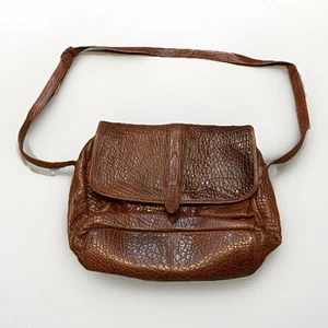 Vintage Wilson Leather Brown Messenger Pebbled Texture Tote Shoulder Bag Luggage - Picture 1 of 17