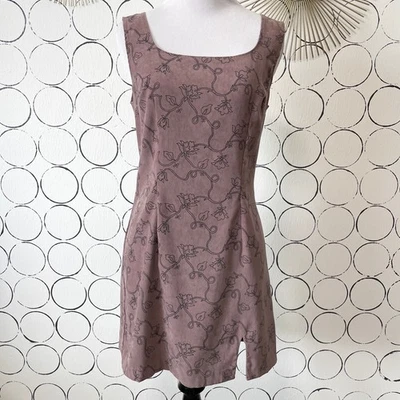 Mini Vestido De Colección Rampage Talla 5 Marrón Y2K Floral Vaquera Occidental Boho Gamuza-como Foto 1 de 4