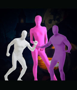Party Costume Dress Invisible Morph Suit Adults Kids Full Body Spandex Jumpsuit