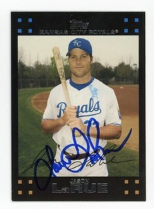 SIGNED BASEBALL CARD AUTO 2007 TOPPS KANSAS CITY ROYALS JASON LARUE #577