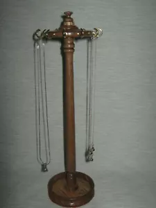 COLLAR DE MADERA SOPORTE MADERA en ROBLE o CAOBA SOPORTE CADENA COLGADOR ÁRBOL DE EXHIBICIÓN - Imagen 1 de 12