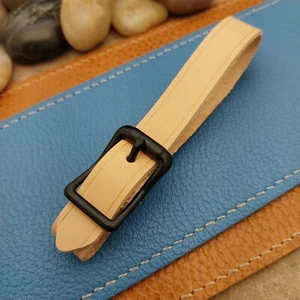 Natural Buttero Leather Pocket Watch Fob Strap & Black Finish Solid Buckle - Picture 1 of 4